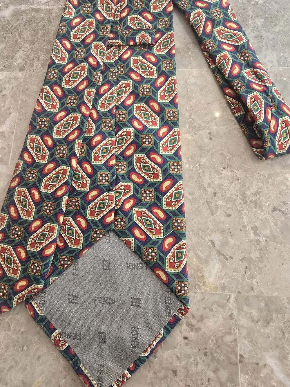 Vintage FENDI Geometric Pattern Tie